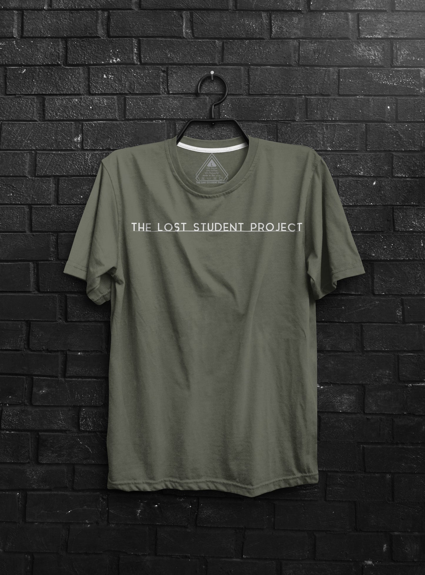 Lost Student Text Green Unisex Tri Blend Tee