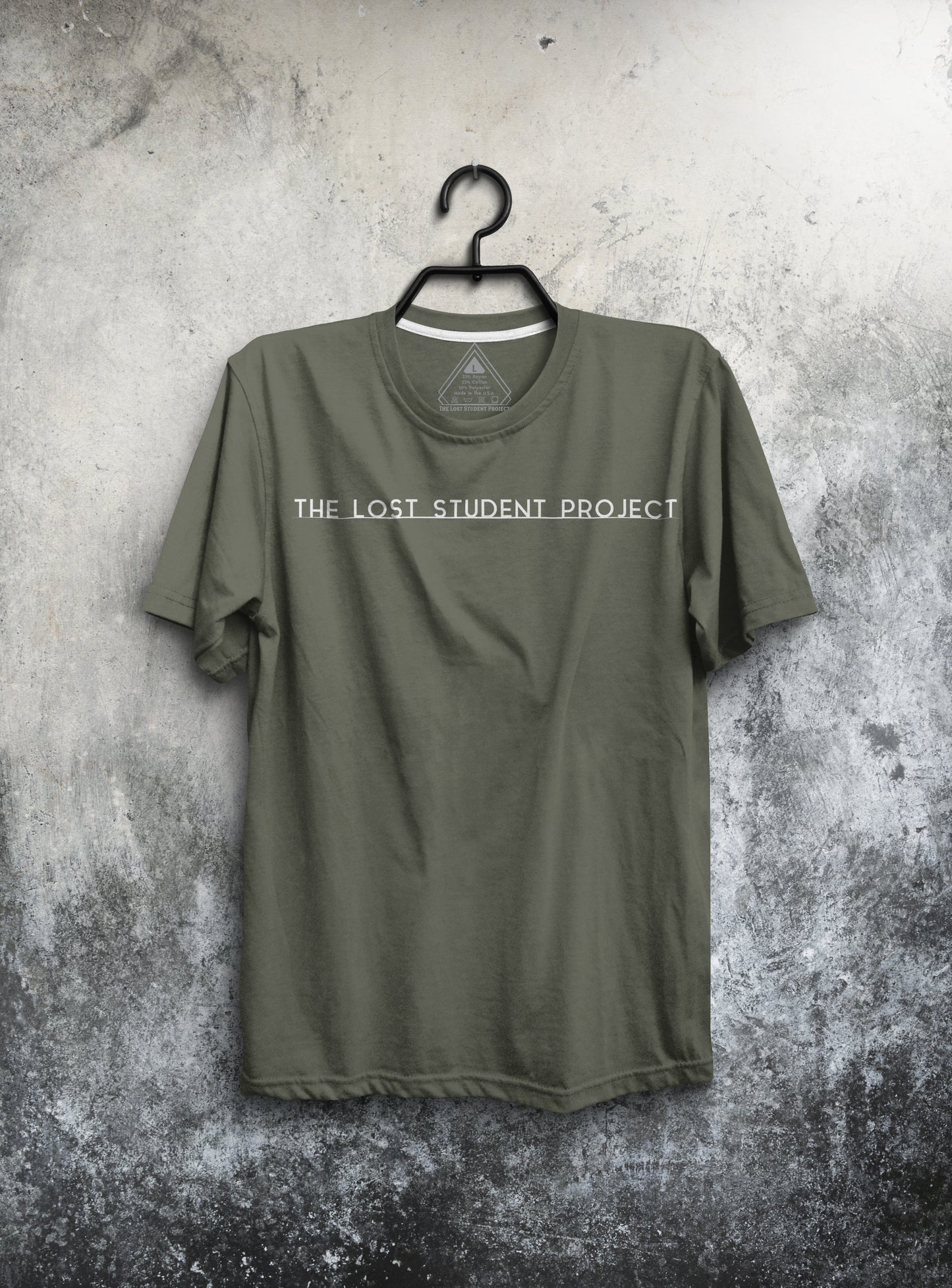 Lost Student Text Green Unisex Tri Blend Tee