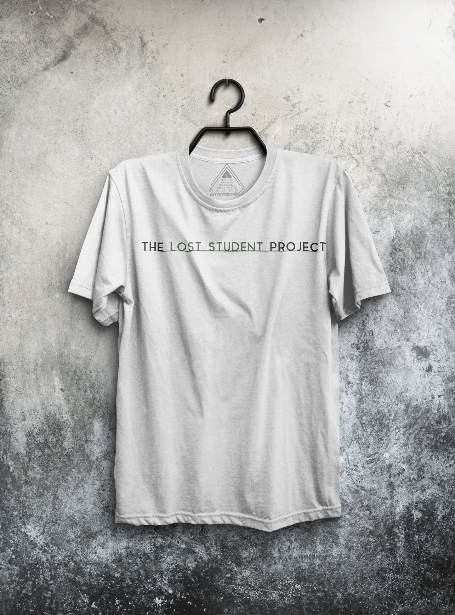 Lost Student Text White Unisex Tri Blend Tee