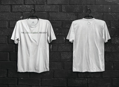 Lost Student Text White Unisex Tri Blend Tee