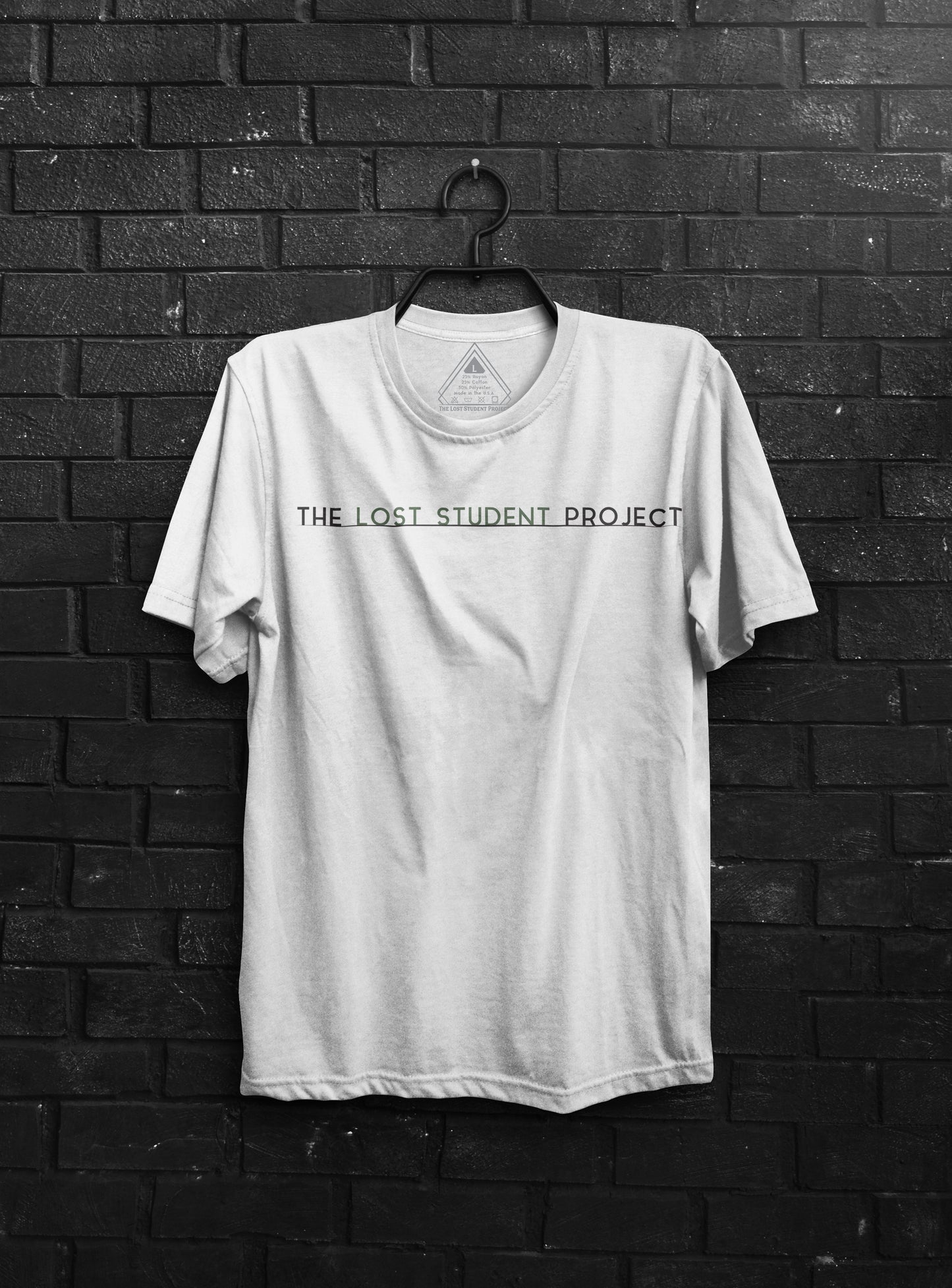 Lost Student Text White Unisex Tri Blend Tee
