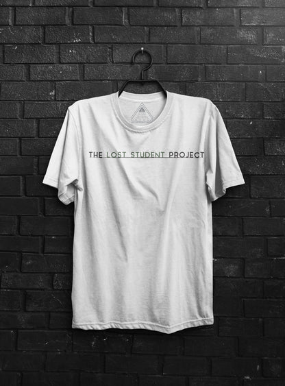 Lost Student Text White Unisex Tri Blend Tee
